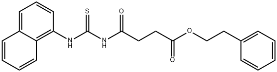 2-phenylethyl 4-{[(1-naphthylamino)carbonothioyl]amino}-4-oxobutanoate Struktur