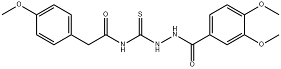 N-[[(3,4-dimethoxybenzoyl)amino]carbamothioyl]-2-(4-methoxyphenyl)acetamide Struktur