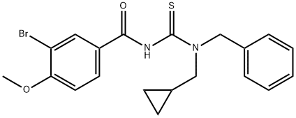 N-[benzyl(cyclopropylmethyl)carbamothioyl]-3-bromo-4-methoxybenzamide Struktur