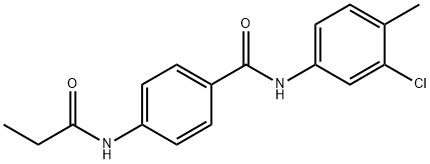 N-(3-chloro-4-methylphenyl)-4-(propanoylamino)benzamide Struktur