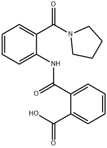 2-[[2-(pyrrolidine-1-carbonyl)phenyl]carbamoyl]benzoic acid Struktur