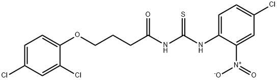 N-{[(4-chloro-2-nitrophenyl)amino]carbonothioyl}-4-(2,4-dichlorophenoxy)butanamide Struktur