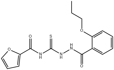 N-{[2-(2-propoxybenzoyl)hydrazino]carbonothioyl}-2-furamide Struktur