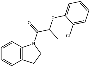 2-(2-chlorophenoxy)-1-(2,3-dihydroindol-1-yl)propan-1-one Struktur