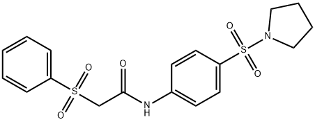 2-(benzenesulfonyl)-N-(4-pyrrolidin-1-ylsulfonylphenyl)acetamide Struktur