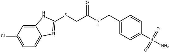 2-[(5-chloro-1H-benzimidazol-2-yl)sulfanyl]-N-(4-sulfamoylbenzyl)acetamide Struktur