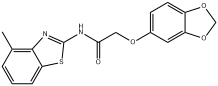 2-(1,3-benzodioxol-5-yloxy)-N-(4-methyl-1,3-benzothiazol-2-yl)acetamide Struktur