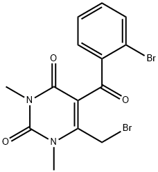 6-(bromomethyl)-5-[(2-bromophenyl)carbonyl]-1,3-dimethylpyrimidine-2,4(1H,3H)-dione Struktur