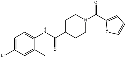 N-(4-bromo-2-methylphenyl)-1-(furan-2-ylcarbonyl)piperidine-4-carboxamide Struktur