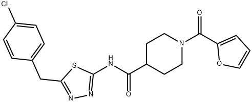 N-[5-[(4-chlorophenyl)methyl]-1,3,4-thiadiazol-2-yl]-1-(furan-2-carbonyl)piperidine-4-carboxamide Struktur