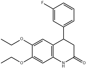 6,7-diethoxy-4-(3-fluorophenyl)-3,4-dihydro-1H-quinolin-2-one Struktur