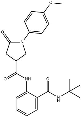 N-[2-(tert-butylcarbamoyl)phenyl]-1-(4-methoxyphenyl)-5-oxopyrrolidine-3-carboxamide Struktur