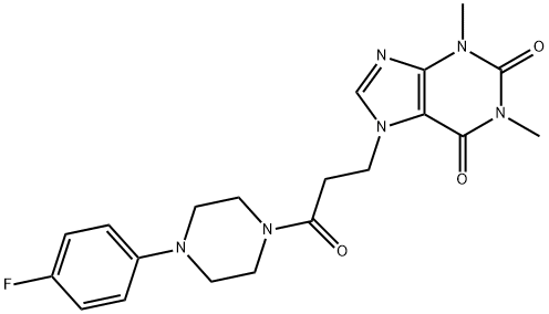 7-[3-[4-(4-fluorophenyl)piperazin-1-yl]-3-oxopropyl]-1,3-dimethylpurine-2,6-dione Struktur