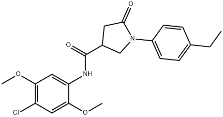 N-(4-chloro-2,5-dimethoxyphenyl)-1-(4-ethylphenyl)-5-oxopyrrolidine-3-carboxamide Struktur