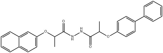 2-(4-biphenylyloxy)-N'-[2-(2-naphthyloxy)propanoyl]propanohydrazide Struktur