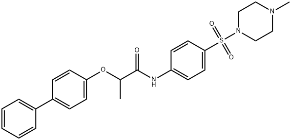 2-(4-biphenylyloxy)-N-{4-[(4-methyl-1-piperazinyl)sulfonyl]phenyl}propanamide Struktur