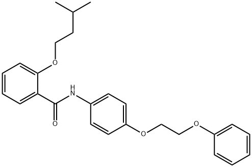 2-(3-methylbutoxy)-N-[4-(2-phenoxyethoxy)phenyl]benzamide Struktur