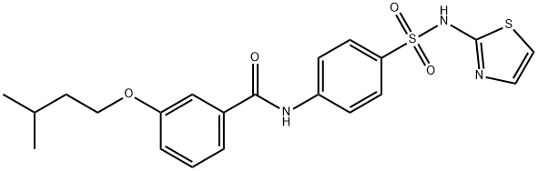 3-(3-methylbutoxy)-N-[4-(1,3-thiazol-2-ylsulfamoyl)phenyl]benzamide Struktur