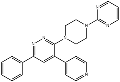 Pyridazine, 6-phenyl-4-(4-pyridinyl)-3-[4-(2-pyrimidinyl)-1-piperazinyl]- Struktur