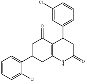 7-(2-chlorophenyl)-4-(3-chlorophenyl)-1,3,4,6,7,8-hexahydroquinoline-2,5-dione Struktur