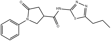 5-oxo-1-phenyl-N-(5-propyl-1,3,4-thiadiazol-2-yl)pyrrolidine-3-carboxamide Struktur