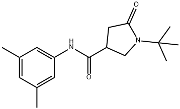 1-tert-butyl-N-(3,5-dimethylphenyl)-5-oxopyrrolidine-3-carboxamide Struktur