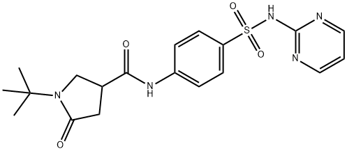 1-tert-butyl-5-oxo-N-[4-(pyrimidin-2-ylsulfamoyl)phenyl]pyrrolidine-3-carboxamide Struktur