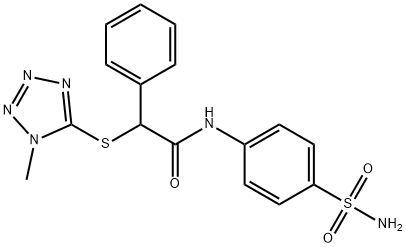 2-[(1-methyl-1H-tetrazol-5-yl)sulfanyl]-2-phenyl-N-(4-sulfamoylphenyl)acetamide Struktur