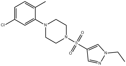 1-(5-chloro-2-methylphenyl)-4-(1-ethylpyrazol-4-yl)sulfonylpiperazine Struktur