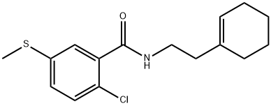 2-chloro-N-[2-(cyclohexen-1-yl)ethyl]-5-methylsulfanylbenzamide Struktur