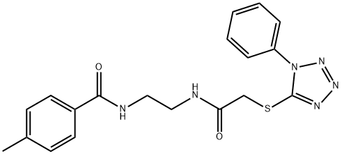 4-methyl-N-[2-({[(1-phenyl-1H-tetrazol-5-yl)sulfanyl]acetyl}amino)ethyl]benzamide Struktur