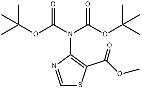 N-(5-Methoxycarbonyl-thiazol-4-yl),N-carboxy-carbamic acid di-tert-butyl ester Struktur