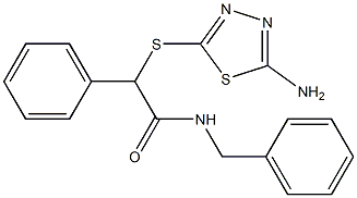 2-[(5-amino-1,3,4-thiadiazol-2-yl)sulfanyl]-N-benzyl-2-phenylacetamide Struktur