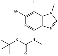 tert-butyl (6-amino-7-iodo-1-methyl-1H-imidazo[4,5-c]pyridin-4-yl)(methyl)carbamate Struktur