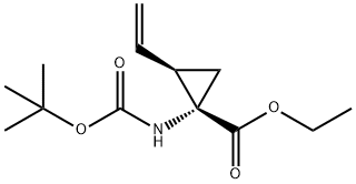 ethyl (1S,2R)-1-{[(tert-butoxy)carbonyl]amino}-2-ethenylcyclopropane-1-carboxylate Struktur