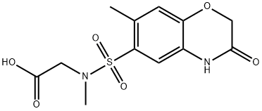 [Methyl-(7-methyl-3-oxo-3,4-dihydro-2H-benzo[1,4]oxazine-6-sulfonyl)-amino]-acetic acid Struktur