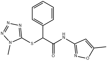 N-(5-methyl-1,2-oxazol-3-yl)-2-[(1-methyl-1H-tetrazol-5-yl)sulfanyl]-2-phenylacetamide Struktur