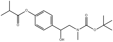 4-(2-((tert-butoxycarbonyl)(methyl)amino)-1-hydroxyethyl)phenyl isobutyrate Struktur