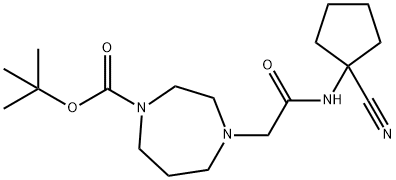 tert-butyl 4-{[(1-cyanocyclopentyl)carbamoyl]methyl}-1,4-diazepane-1-carboxylate Struktur