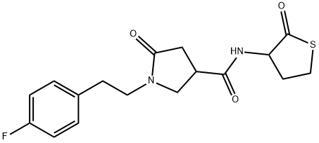 1-[2-(4-fluorophenyl)ethyl]-5-oxo-N-(2-oxotetrahydrothiophen-3-yl)pyrrolidine-3-carboxamide Struktur