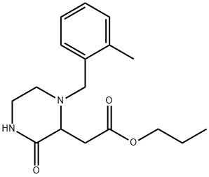 propyl [1-(2-methylbenzyl)-3-oxo-2-piperazinyl]acetate Struktur