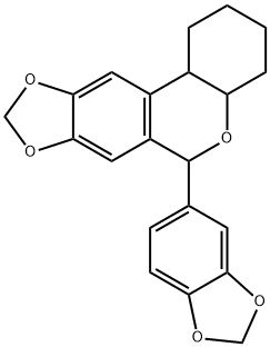 6-(1,3-benzodioxol-5-yl)-2,3,4,4a,6,11b-hexahydro-1H-[1,3]benzodioxolo[5,6-c]chromene Struktur