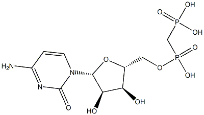 Cytidine, 5'-[hydrogen (phosphonomethyl)phosphonate] Struktur