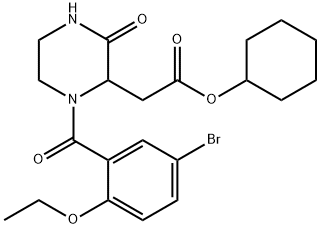 cyclohexyl [1-(5-bromo-2-ethoxybenzoyl)-3-oxo-2-piperazinyl]acetate Struktur