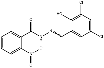 N'-(3,5-dichloro-2-hydroxybenzylidene)-2-nitrobenzohydrazide Struktur