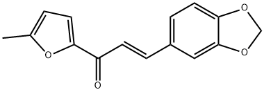 (2E)-3-(2H-1,3-benzodioxol-5-yl)-1-(5-methylfuran-2-yl)prop-2-en-1-one Struktur