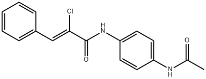 N-[4-(acetylamino)phenyl]-2-chloro-3-phenylacrylamide Struktur