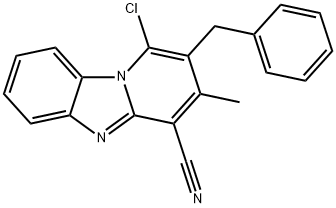 2-benzyl-1-chloro-3-methylbenzo[4,5]imidazo[1,2-a]pyridine-4-carbonitrile Struktur