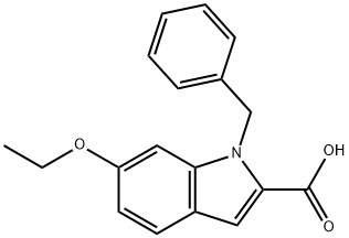 1-benzyl-6-ethoxy-1H-indole-2-carboxylic acid Struktur