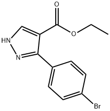 ethyl 5-(4-bromophenyl)-1H-pyrazole-4-carboxylate Struktur